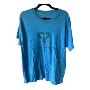 Hanes NWOT Hawaiian Tribal Tattoo Blue I Love My Hula Dancer Novelty T-Shirt L